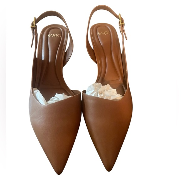 Franco Sarto Shoes - Sarto by Franco Sarto Kimberly Half d'Orsay Pointed Toe Kitten Heel sz 8